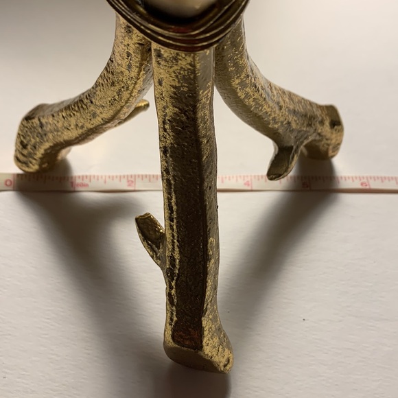 Gold tone Heavy Metal Deer Horns Candle Holder - Picture 10 of 12